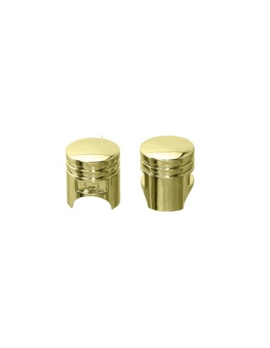 Piston Valve Caps Gold Schrader Valve.